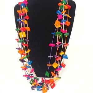 Square wooden neck necklace